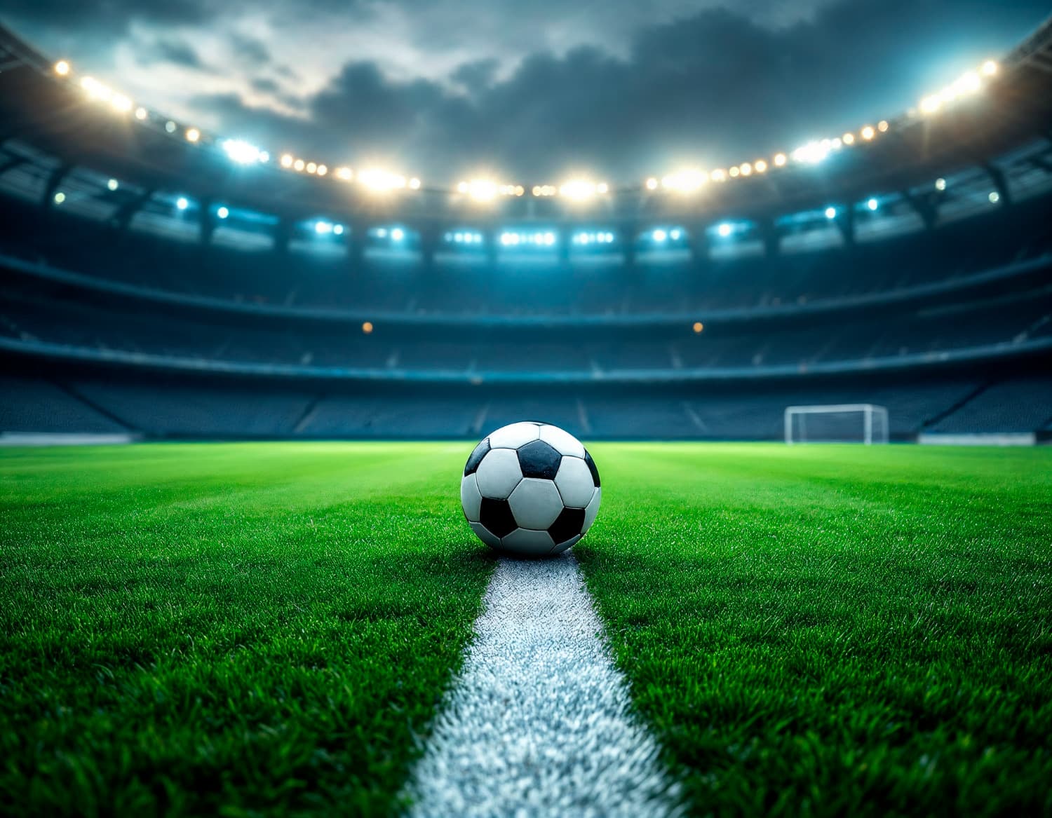 Campo de fútbol iluminado